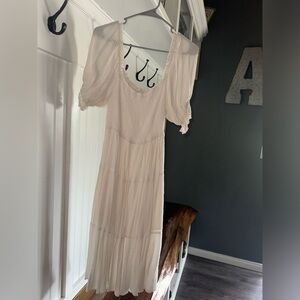 Mittoshop Tan Cream Puff Sleeve Sundress